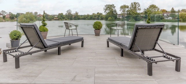Paved Terrace with Lake View