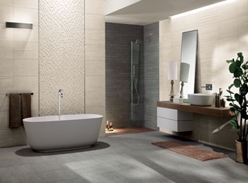 Bathroom with Porcelain Tile Floor