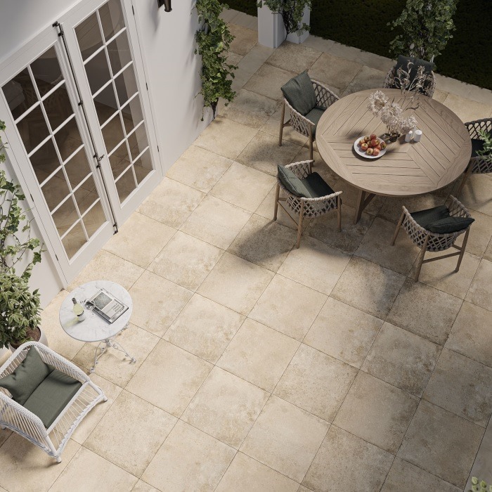 20mm Tuscan Rustic Cream Porcelain Paving