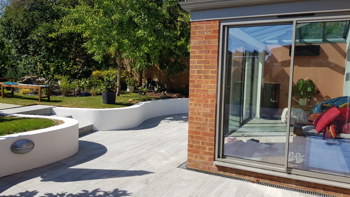 Travertine Grey tiles inside and outside