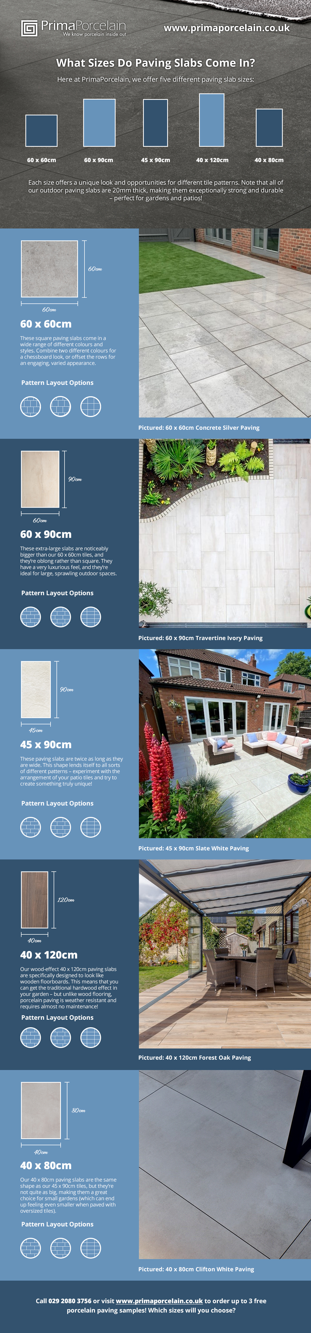 Paving slab sizes