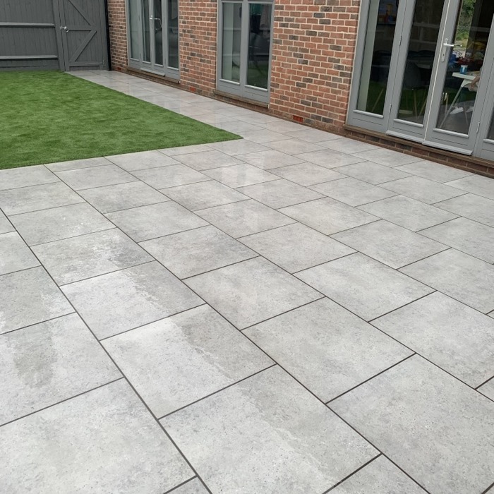 silver outdoor porcelain tiles