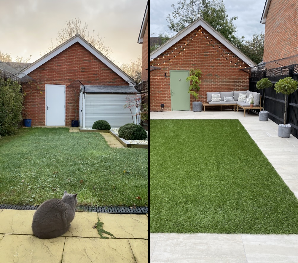 Cat-friendly garden - before and after photos