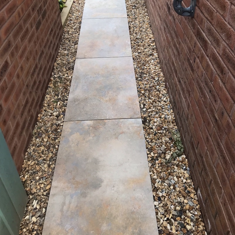 Garden path with Cotswold Ivory outdoor tiles